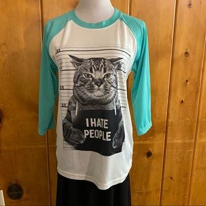 NWOT “I hate people” cat shirt